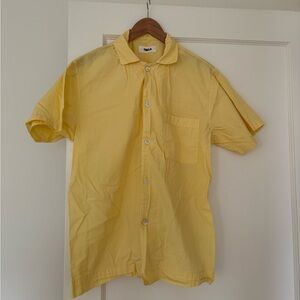 Tekla cotton poplin pajama top yellow